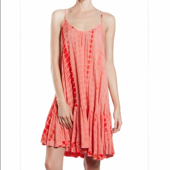 And’Or Dresses & Skirts - And’Or Red Crinkle Tie- Dye Sundress